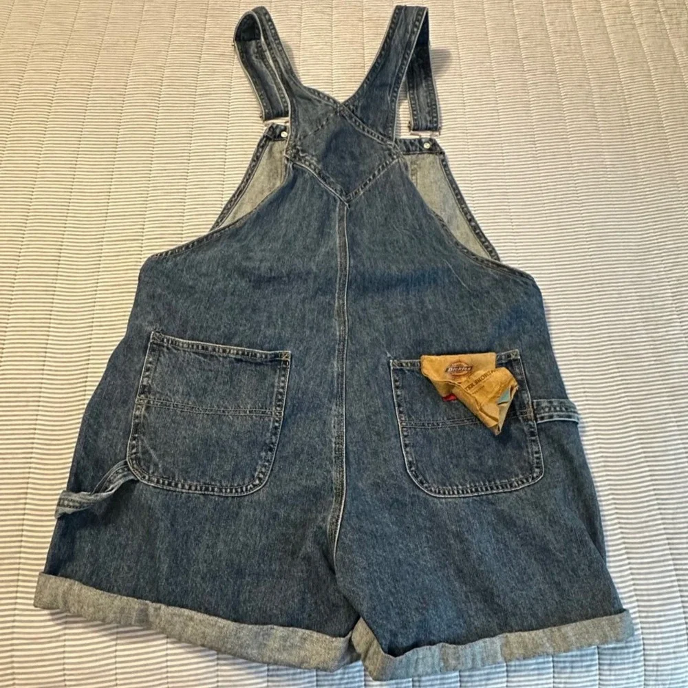 Dickies Carpenter Shortalls Juniors XL Blue Denim Relaxed Fit Utility - Picture 9 of 10